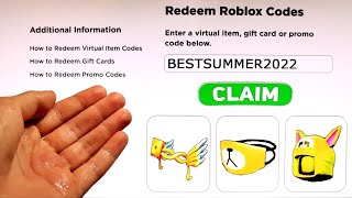 5 NEW Roblox PROMO CODES 2022 All FREE ROBUX Items in AUGUST  EVENT  All Free Items on Roblox [upl. by Ardnoet]