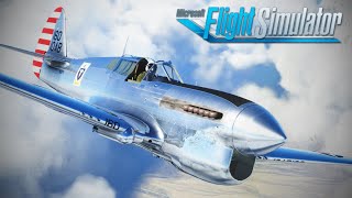 iniBuilds P40F WarHawk  Full Flight Review  Burning Blue Design Little Gransden  Fenland  MSFS [upl. by Daahsar]