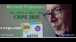 CRPE 2025 PRÉPARATION À LÉPREUVE DE MATHS [upl. by Elleimac162]