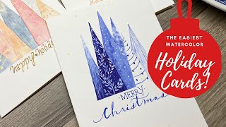 The Easiest Watercolor Holiday Cards [upl. by Aramoiz345]