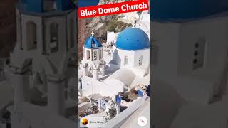 Blue Domed Church  Santorini  Tourist attraction in Greece [upl. by Kane]