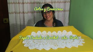 TAPETE OVALADO A CROCHET  2DA PARTE [upl. by Euqinomod]