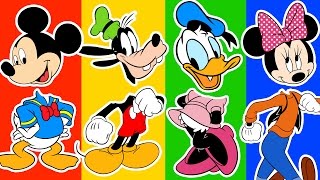 Wrong Heads Disney Mickey Minnie Donald Duck Goofy Learn Colors amp Finger Family Nursery By IBaby [upl. by Aneehsak]