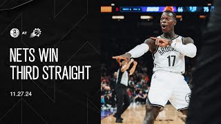 HIGHLIGHTS  NETS WIN THIRD IN A ROW [upl. by Nahallac]