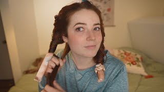 ASMR Get Ready For Bedtime With Me hair brushing sticky skincare sounds [upl. by Leirej]