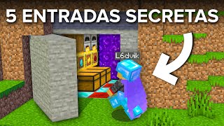 5 Puertas Secretas Fáciles para Construir en Minecraft [upl. by Aielam]