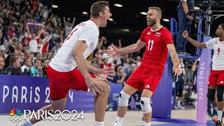 Team USAs gold medal hopes gashed by Poland in mens volleyball semi  Paris Olympics  NBC Sports [upl. by Hardden]