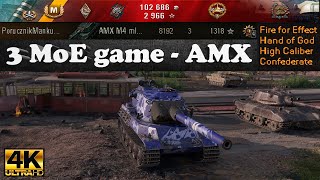 AMX M4 mle 54 video in Ultra HD 4K🔝 3 MoE game 8192 dmg 1270 block 🔝 World of Tanks ✔️ [upl. by Dorison329]