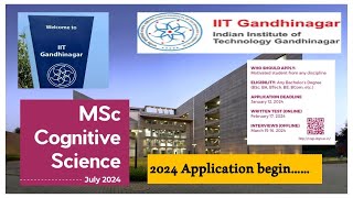 MSc Cognitive science from IIT Gandhinagar short overview admission procedure eligibility iitgn [upl. by Ylagam]