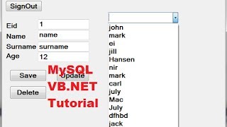 MySQL VBNET Tutorial 9  How to Link Combobox with Database values [upl. by Mcgurn512]