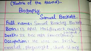 Samuel Beckett Biography  Major works of Samuel Beckett with Notes [upl. by Adnofal43]