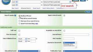 ERIC EBSCOHost 20 Advanced Search Tutorial [upl. by Ahsenwahs212]