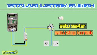 Belajar instalasi listrik rumah  cara pamasangan saklar dan stop kontak [upl. by Buke]