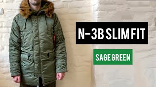 Куртка аляска Alpha Industries N3B Slim Fit зеленая  Обзор от Alphaindru [upl. by Folly]