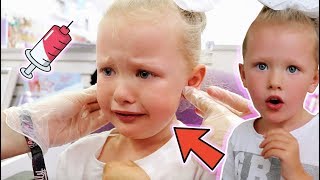 SHOCK SURPRISE  5 YEAR OLD GETS HER EARS PIERCED FOR THE FIRST TIME EMOTIONAL [upl. by Edac116]