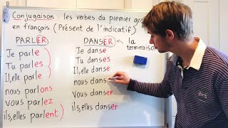 Conjuguer les verbes du premier groupe au présent  Conjugate first group verbs in French present [upl. by Schechter]