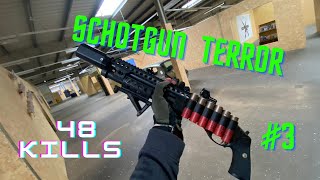 TM Custom M870 Breacher Shotgun CQB MR Airsoft Shotgun gameplay Airsoft Shotgun HPABest Shotgun [upl. by Noxas]