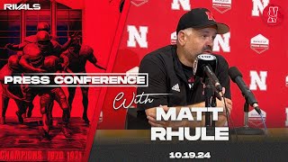 Nebraska Football Matt Rhule press conference after loss to Indiana Oct 19 2024 [upl. by Haeluj]