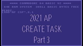 AP CSP Create Task 2021  PERFECT example 66 [upl. by Murray219]