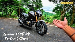 Hero Xtreme 160R 4V 2024 Edition  KEVLAR Brown InDepth Ride Review  The Fastest Bike in 160cc [upl. by Ekram885]