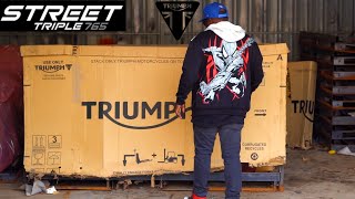 My New Triumph Street Triple 765 R Unboxing amp Delivery [upl. by Kinson]