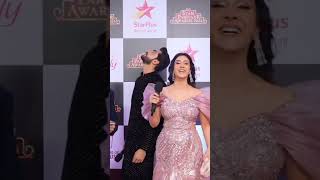 Star parivaar awards show pr hiba and krushal ki masti jhanak love [upl. by Ackler]