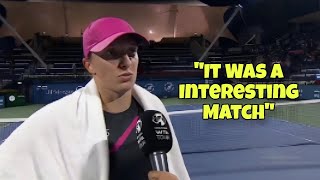 Iga Swiatek OnCourt Interview After Defeating Sloane Stephens In WTA Dubai 2024 [upl. by Mayor481]