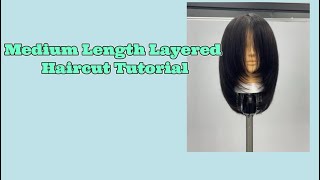 Medium Length Layered Haircut Tutorial online haircut tutorial [upl. by Cosme]