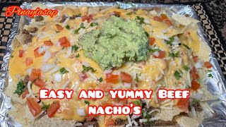 Easy and cheesy Beef Nachos RecipeBeef Nachos Recipe [upl. by Ainecey]