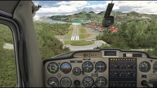 Landing on St Barth Gustaf III Airport runway 10  MFS2020  Xbox Series S [upl. by Ollehcram]