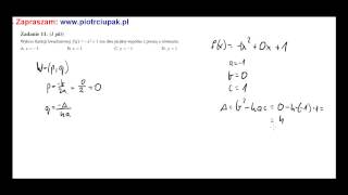 Wykres funkcji kwadratowej ma dwa punkty wspólne z prostą o równaniu [upl. by Etrem871]