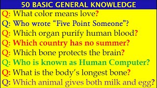 Top 50 Interesting General Knowledge Questions And Answers  GK Question GK Quiz Interesting Quiz [upl. by Cheke]