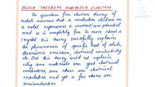 Bloch Theorem and Bloch FunctionPart 1Malayalam Solid State Physics [upl. by Hannie705]