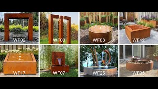 Customized Industrial Outdoor Corten Steel Large Water Feature waterfeature waterfountain [upl. by Harpole]