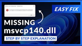 MSVCP140dll Errors The Ultimate Guide to Fixing This Common Windows Issue No Tech Skills Required [upl. by Marka]