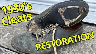 1930s WlLSON Baseball Cleats Restoration [upl. by Niwled455]