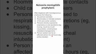 Neisseria meningitidis prophylaxis [upl. by Anyal125]