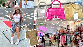 thrift  vintage shopping in brooklyn ⭐️spend the day with me [upl. by Hafirahs]