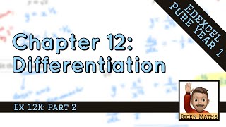 Differentiation 15 • Optimisation Problems pt 1 • P1 Ex12K • 🤖 [upl. by Wiley993]