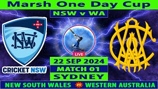 New South Wales vs Western Australia  NSW v WA  The Marsh One Day Cup 202425  Cricket Info Live [upl. by Nylrehc28]