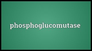 Phosphoglucomutase Meaning [upl. by Aniraad]