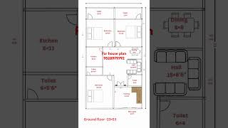 23×53 house plan3bhk with parking housedesign home houseplan [upl. by Ahsilla]