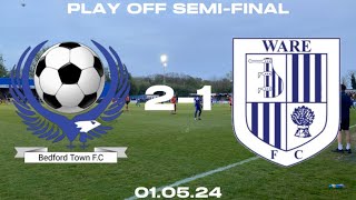 BEDFORD GET THE WIN PLAY OFF SEMIFINAL BRILLIANT GOALS  Bedford Town vs Ware FC highlights [upl. by Gio566]