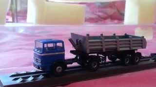 brekina 8102 classic mercedes construction tipper lorry 187 scale idea for train layouts [upl. by Pollerd]