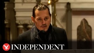 Johnny Depp salutes Shane MacGowan before speaking at funeral [upl. by Ellecrad]