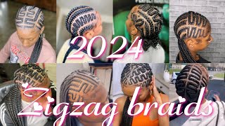 zigzag cornrow braided hairstyles compilation 2024latest zigzag braids styleszigzag cornrows [upl. by Yruok]