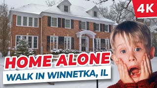 4K 🇺🇲🎄 Home Alone House Filming Locations Walk in Winnetka Illinois [upl. by Ramah409]