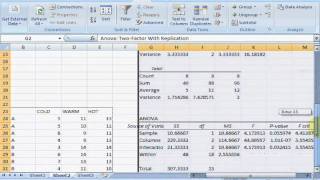 twoway ANOVA using excelwmv [upl. by Ahsilav134]