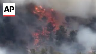 Aerial footage shows southern New Jersey forest fire that has burned hundreds of acres [upl. by Alviani]