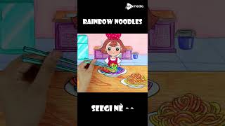 ASMR Mukbang Rainbow Noodles asmr stopmotion shorts stopmotion [upl. by Farrow]